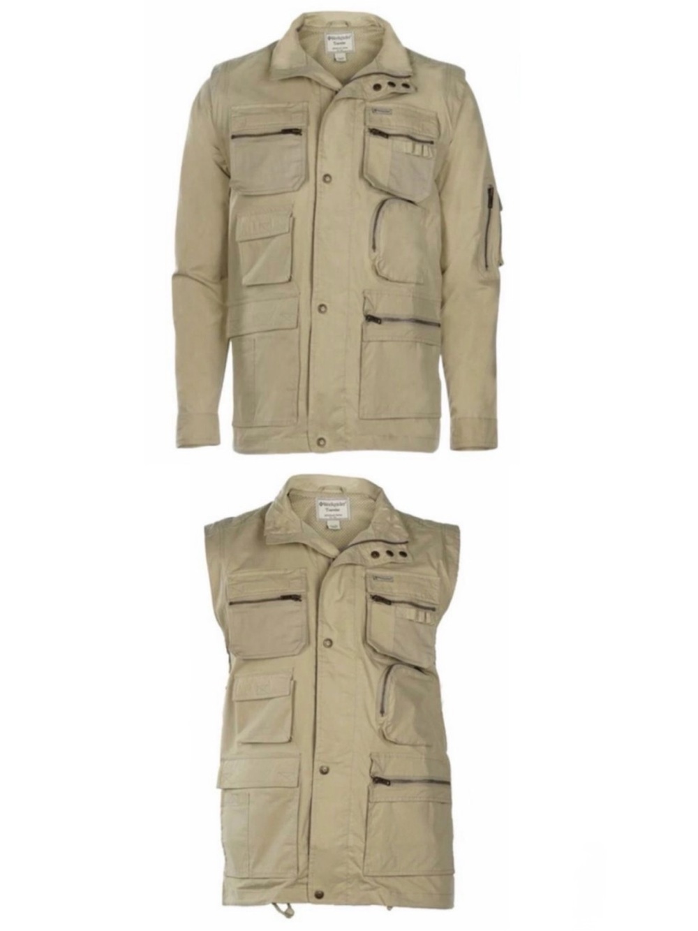 Weekender Convertible Jacket Traveler Adventure Series Khaki/Tan Mens Size Large - Picture 1 of 16
